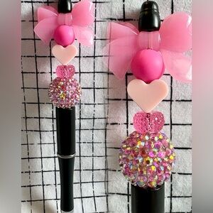 Pretty in Pink Custom Beaded Ink Pen for Writing Journaling